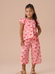Angel & Rocket Pink Carman Fan Floral Print Blouse - Image 4 of 4