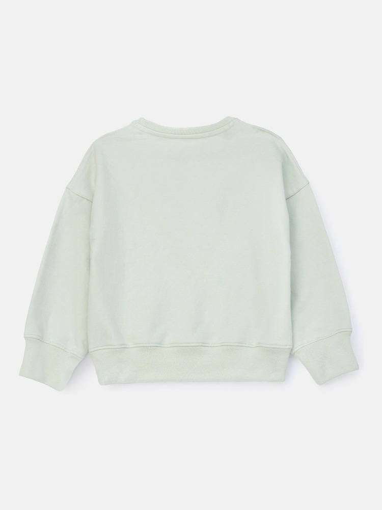 Angel & Rocket Green Bloom Mint Cotton Flower Print Applique Jumper - Image 5 of 6