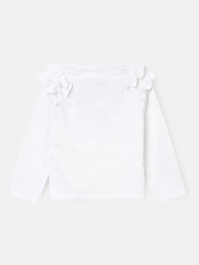 Angel & Rocket White Bria Long Sleeve Frill Shoulder Top - Image 6 of 7