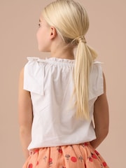 Angel & Rocket White Laurel Bow Shoulder Woven Blouse - Image 2 of 8