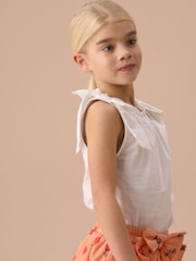 Angel & Rocket White Laurel Bow Shoulder Woven Blouse - Image 4 of 8