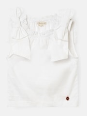 Angel & Rocket White Laurel Bow Shoulder Woven Blouse - Image 6 of 8