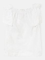 Angel & Rocket White Laurel Bow Shoulder Woven Blouse - Image 7 of 8