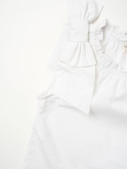 Angel & Rocket White Laurel Bow Shoulder Woven Blouse - Image 8 of 8