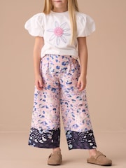 Angel & Rocket Light Pink Fleur Printed Wide Leg Trousers - Image 1 of 6