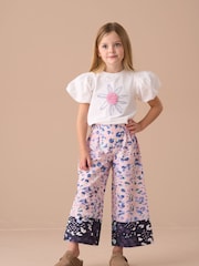 Angel & Rocket Light Pink Fleur Printed Wide Leg Trousers - Image 3 of 6