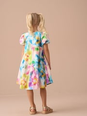 Angel & Rocket Pink Jodie Asymmetric Print 100% Cotton Dress - Image 3 of 7