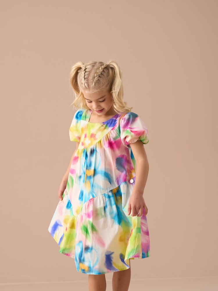 Angel & Rocket Pink Jodie Asymmetric Print Dress - Image 4 of 7