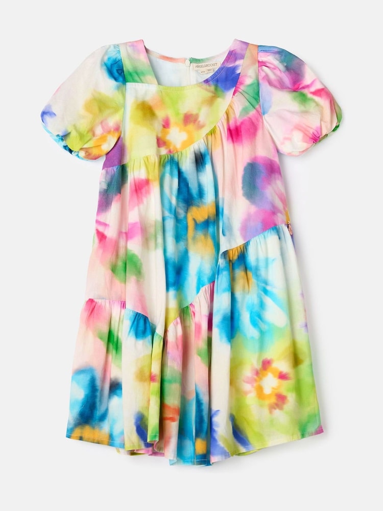 Angel & Rocket Pink Jodie Asymmetric Print Dress - Image 5 of 7
