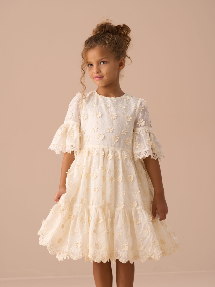 Angel & Rocket Cream Delphine Embellished Swing Dress - Image 1 of 19