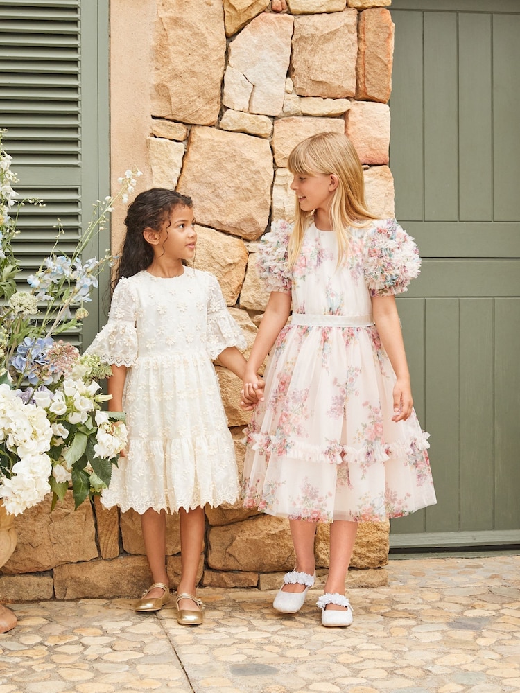 Angel & Rocket Cream Delphine Embellished Swing Dress - Image 5 of 19