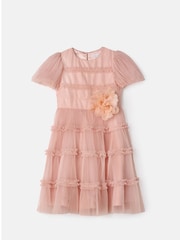 Angel & Rocket Pink Clara Pleated Mesh Corsage Dress - Image 13 of 15