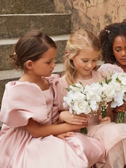 Angel & Rocket Pink Clara Pleated Mesh Corsage Dress - Image 8 of 15
