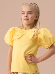 Angel & Rocket Yellow Aofie Bow T-Shirt - Image 1 of 7