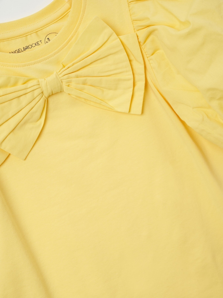 Angel & Rocket Yellow Aofie Bow T-Shirt - Image 7 of 7 Angel & Rocket Yellow Aofie Bow T-Shirt - Image 7 of 7