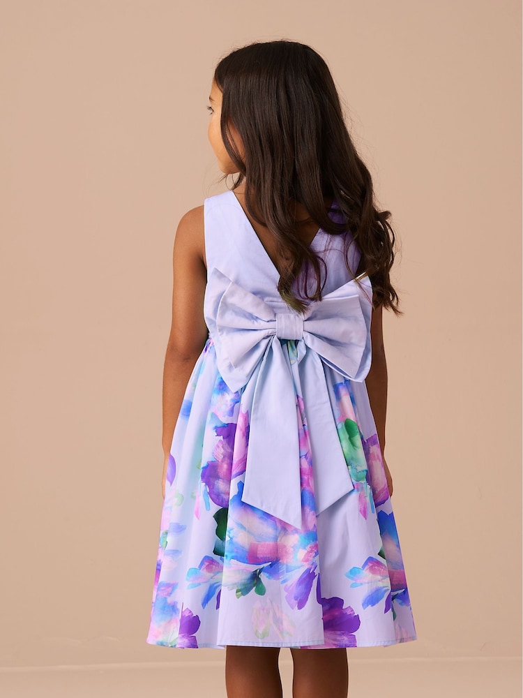 Morado - Vestido con lazo en la espalda y estampado Elisa de Angel & Rocket - Imagen 2 de 3 Morado - Vestido con lazo en la espalda y estampado Elisa de Angel & Rocket - Imagen 2 de 3