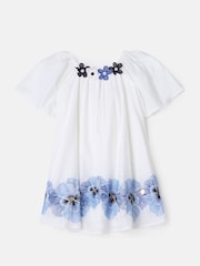 Angel & Rocket White Coletta Embroidered Swing 100% Cotton Dress - Image 4 of 6