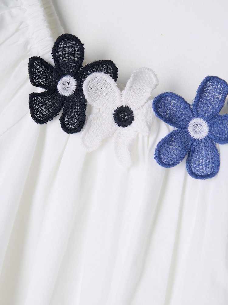 Angel & Rocket White Coletta Embroidered Swing 100% Cotton Dress - Image 6 of 6