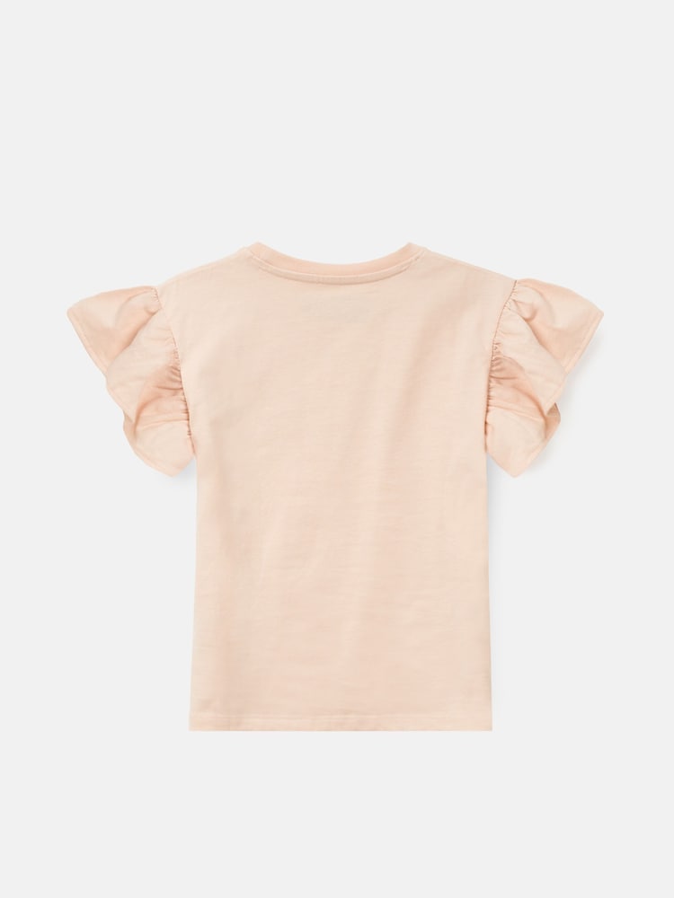 Angel & Rocket Orange Daisy Pleat Sleeve Top - Image 5 of 6