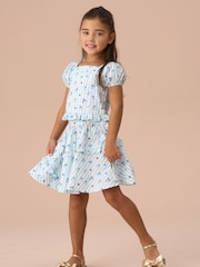 Angel & Rocket Blue Pia Blue Print Frill Skirt - Image 1 of 5