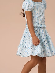 Angel & Rocket Blue Pia Blue Print Frill Skirt - Image 3 of 5