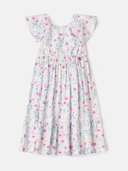 Angel & Rocket White Flori Pleated Collar 100% Cotton Dress - Image 6 of 8