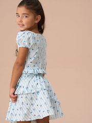 Angel & Rocket Blue Pia Print Shirred Blouses - Image 3 of 5