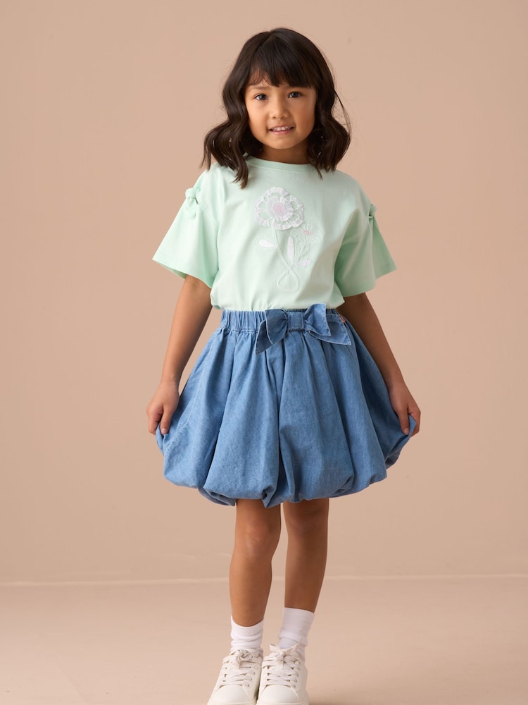 Angel & Rocket Green Leena Mint Tie Sleeve 100% Cotton Top - Image 2 of 2 Angel & Rocket Green Leena Mint Tie Sleeve 100% Cotton Top - Image 2 of 2