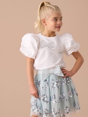 Angel & Rocket White Reene Puff Sleeve Top - Image 1 of 6