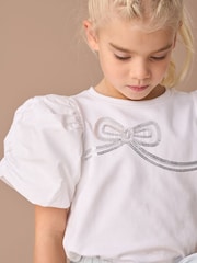 Angel & Rocket White Reene Puff Sleeve Top - Image 2 of 6