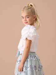 Angel & Rocket White Reene Puff Sleeve Top - Image 3 of 6