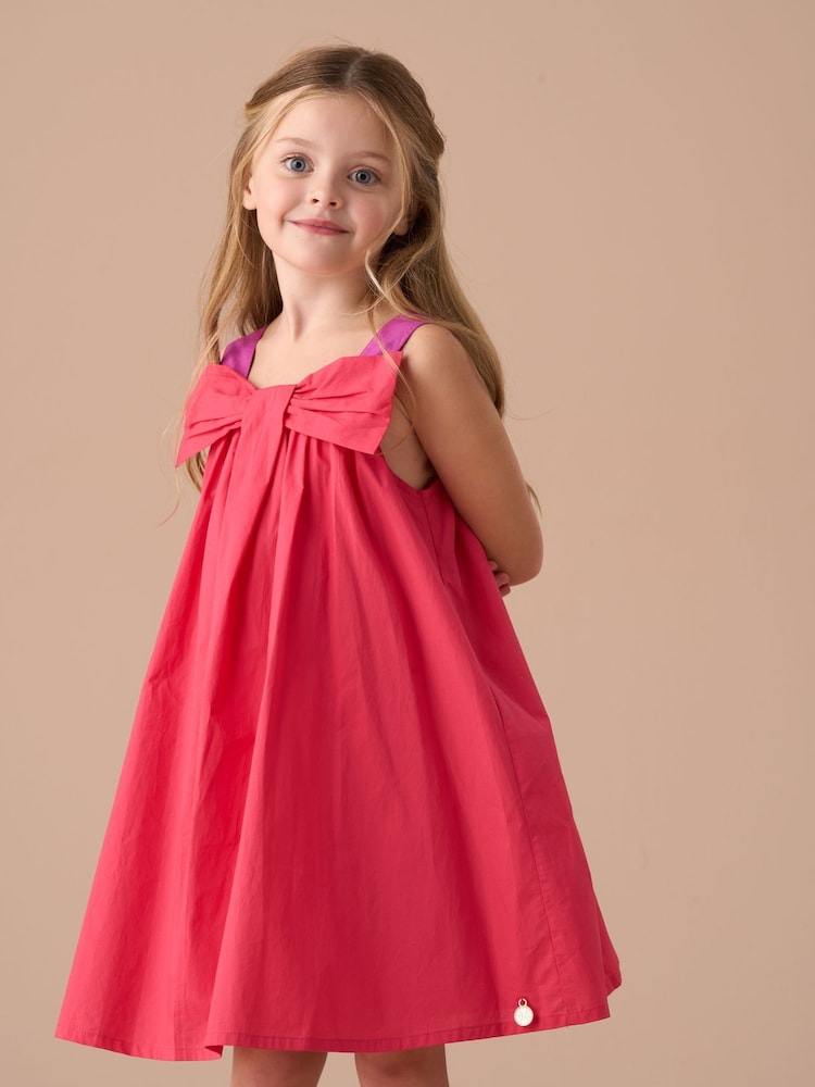 Angel & Rocket Pink Libby Pink Bow Swing Dress - Image 5 of 5 Angel & Rocket Pink Libby Pink Bow Swing Dress - Image 5 of 5