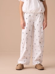 Angel & Rocket White Estelle Poplin 100% Cotton Trousers - Image 1 of 4