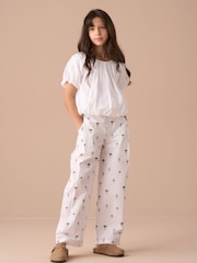 Angel & Rocket White Estelle Poplin 100% Cotton Trousers - Image 4 of 4