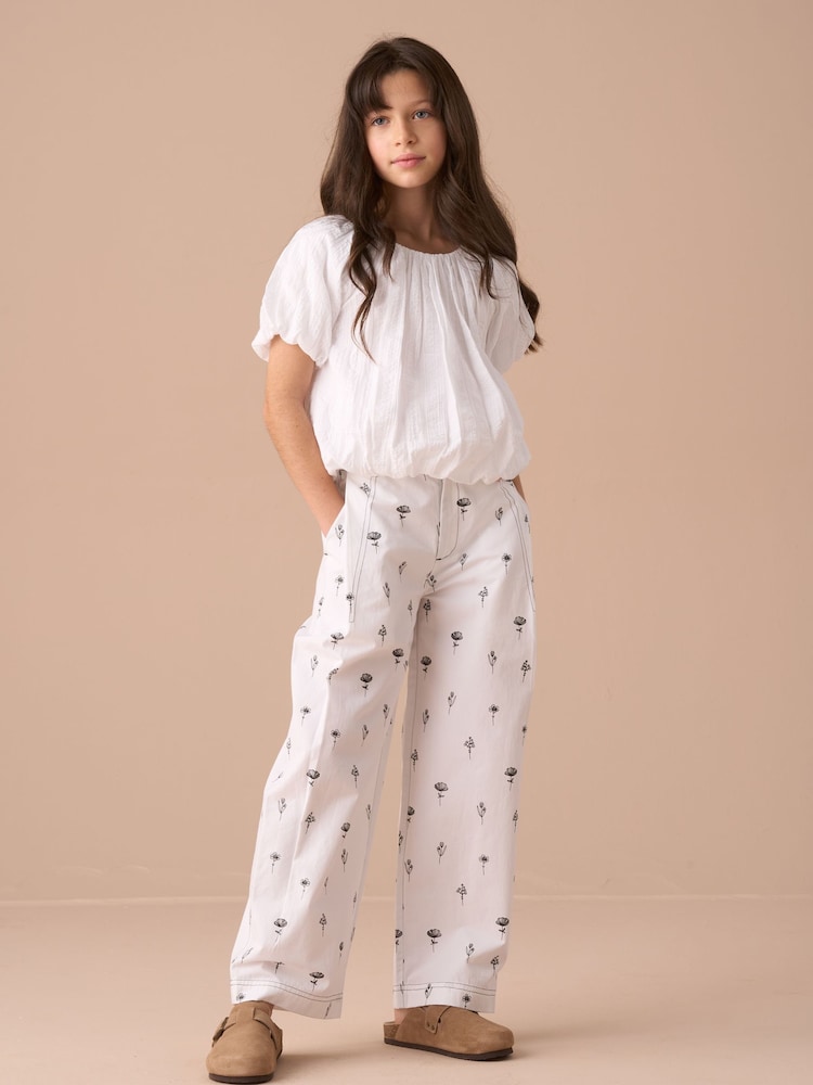 Angel & Rocket White Estelle Poplin 100% Cotton Trousers - Image 4 of 4 Angel & Rocket White Estelle Poplin 100% Cotton Trousers - Image 4 of 4