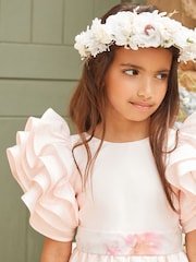 Angel & Rocket Pink 100% Cotton Border Print Emillie Tie Sash Dress - Image 14 of 20