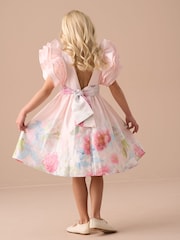 Angel & Rocket Pink 100% Cotton Border Print Emillie Tie Sash Dress - Image 2 of 20