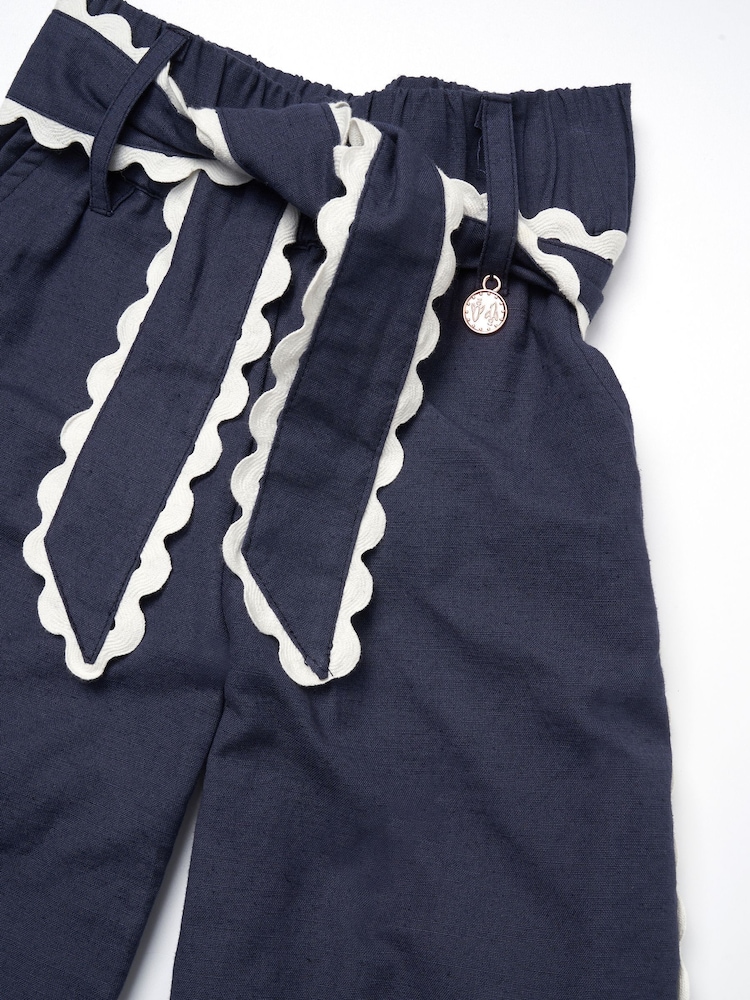 Angel & Rocket Blue Erica Linen Blend Trousers - Image 7 of 7