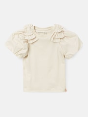 Angel & Rocket White Flossie Bow Shoulder Puff Sleeve Top - Image 5 of 7
