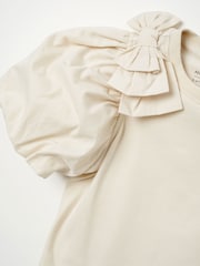 Angel & Rocket White Flossie Bow Shoulder Puff Sleeve Top - Image 7 of 7