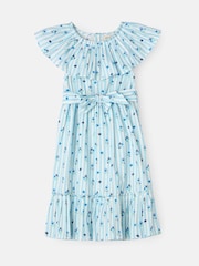 Angel & Rocket Blue Flori Pleated Collar 100% Cotton Dress - Image 5 of 7