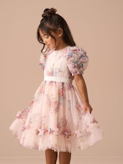Angel & Rocket Natural Florence Ruffle Sleeve Mesh Dress - Image 1 of 18