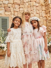 Angel & Rocket Natural Florence Ruffle Sleeve Mesh Dress - Image 12 of 18