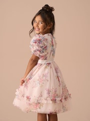 Angel & Rocket Natural Florence Ruffle Sleeve Mesh Dress - Image 13 of 18