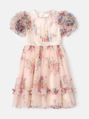 Angel & Rocket Natural Florence Ruffle Sleeve Mesh Dress - Image 16 of 18