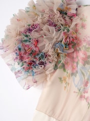 Angel & Rocket Natural Florence Ruffle Sleeve Mesh Dress - Image 18 of 18