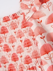 Angel & Rocket Pink Lola Ruffle Shoulder Print 100% Cotton Dress - Image 7 of 7