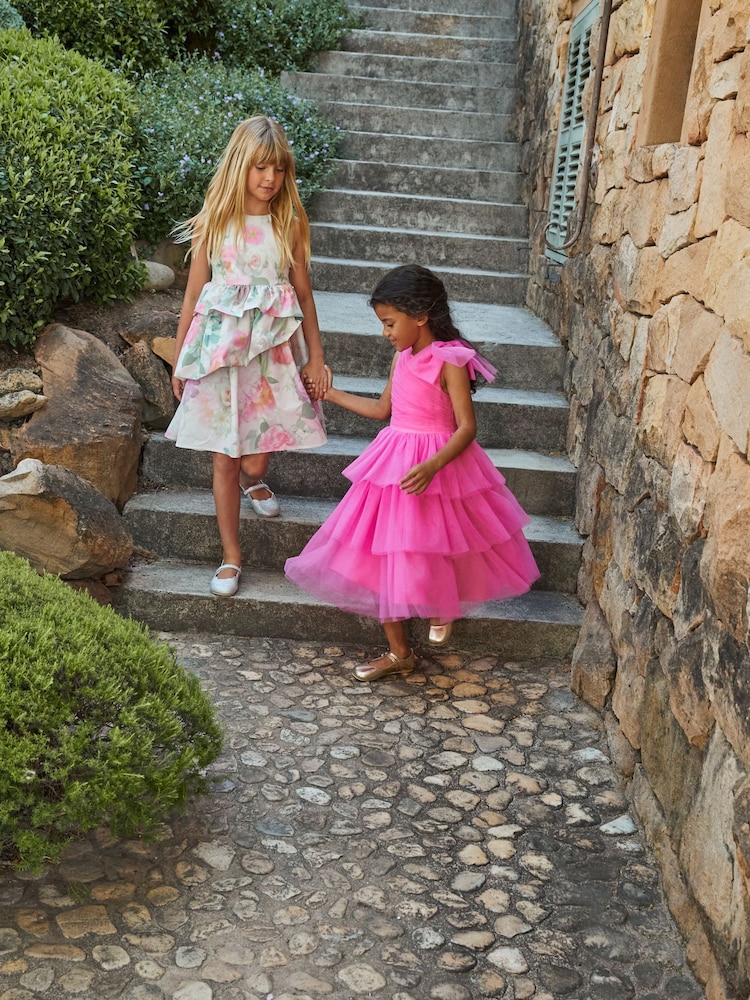 Angel & Rocket Lilah Peplum Tiered Print Dress - Image 11 of 14