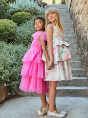 Angel & Rocket Lilah Peplum Tiered Print Dress - Image 14 of 14