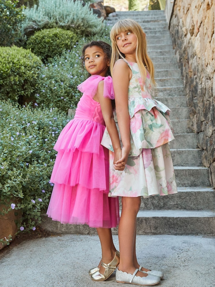 Angel & Rocket Lilah Peplum Tiered Print Dress - Image 14 of 14